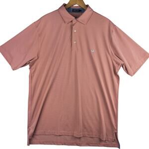 Southern Marsh Polo Mens XL Pink Blue Striped Performance Golf Preppy Classic